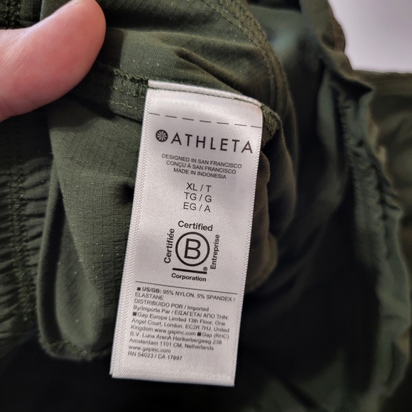 Athleta Trekkie High Rise Parachute Pant Aspen Olive Green Street wear XL tall - Picture 11 of 13